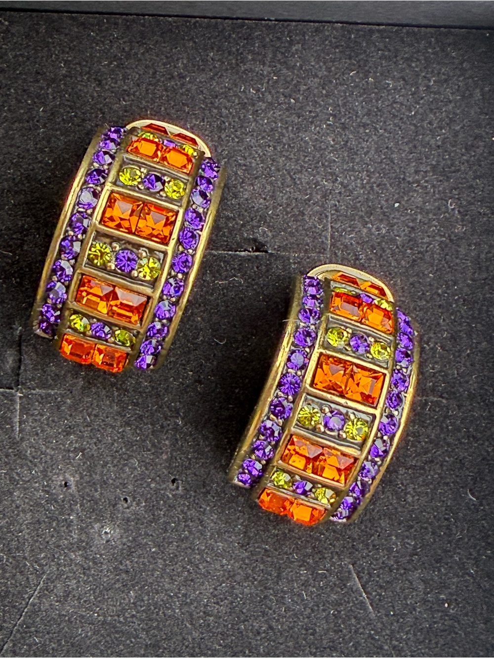 Heidi Daus "Fully Vested" Crystal Hoop Earrings.